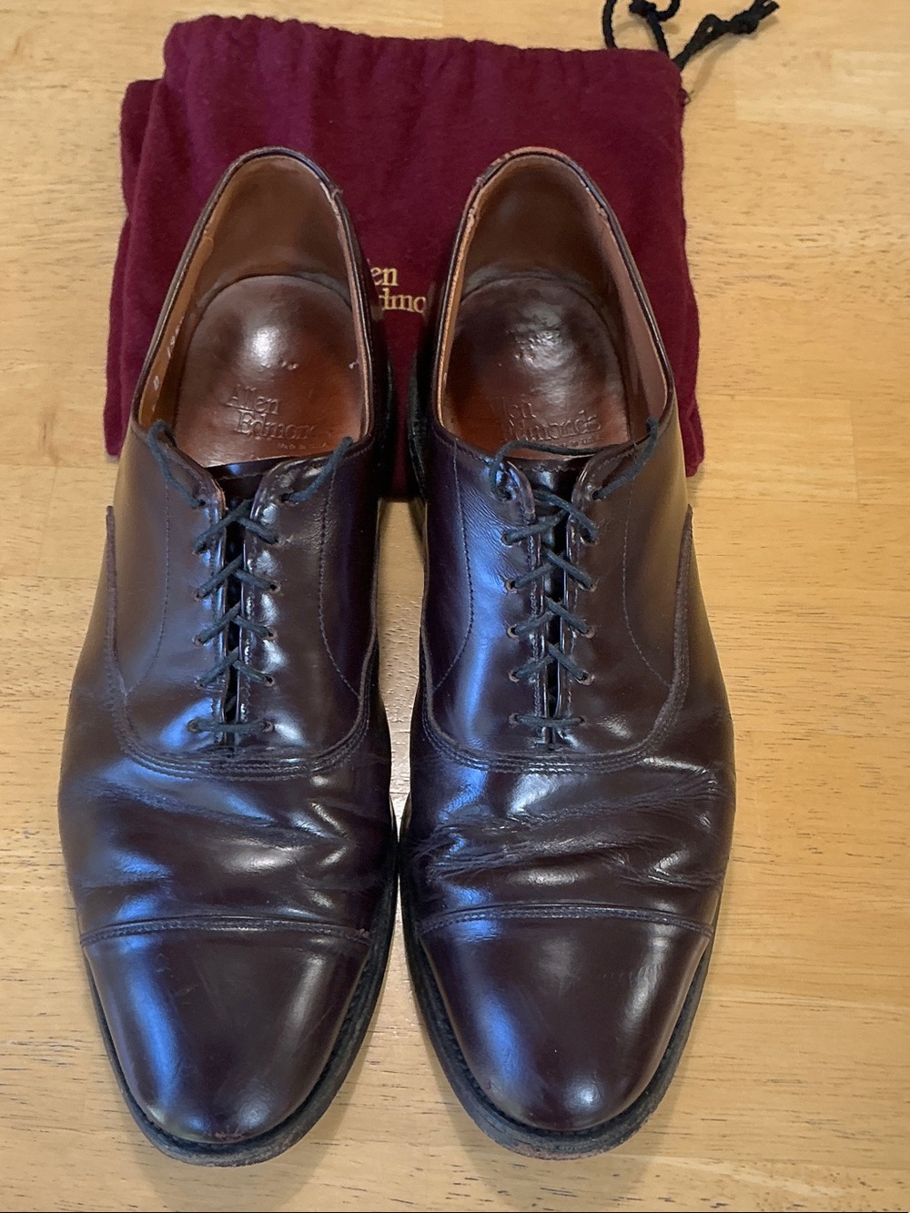 Allen Edmonds Park Avenue Men's Burgundy Cap-Toe Oxford